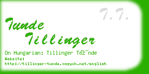 tunde tillinger business card